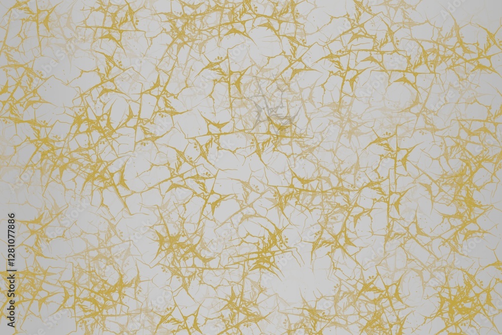 Poster a textured background featuring a delicate pattern of golden cracks on a soft, light gray surface, c