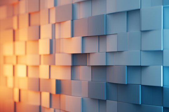 A sleek, clean, futuristic vibe is evoked by the glowing holographic grid hovering above a smooth glass surface