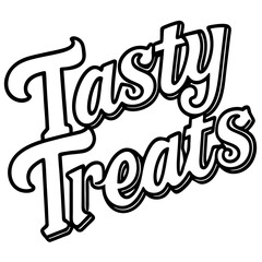 Tasty Treats Line Art Typography Design
