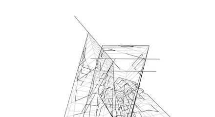 abstract architectural background vector 3d design