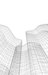 abstract architectural background vector 3d drawing