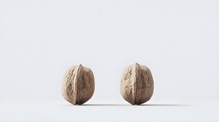 High Resolution Photograph of Walnuts Isolated on White Background