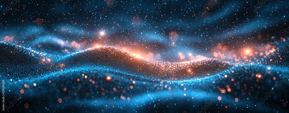 Poster the background features a vast expanse filled with diverse technological elements, showcasing a hi-t