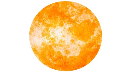 Watercolor Illustration of Venus as an Orange Marble Sphere