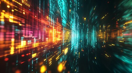 Abstract Digital Data Stream Visualization