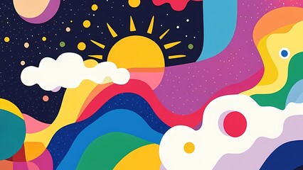 Abstract Colorful Landscape