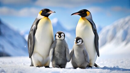 Fototapeta premium Emperor Penguins on the frozen Weddell Sea