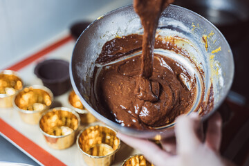 Chocolate dessert baking process, meditation, healthy eating, good mood