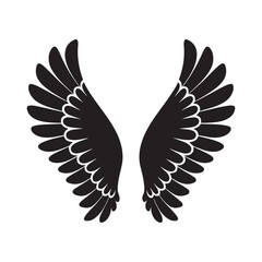 Detailed Angel Wing Silhouettes for Editorial Use
