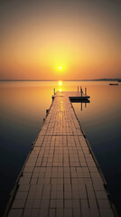 Stunning Dock at Sunset for Tranquil Phone Wallpaper Experience