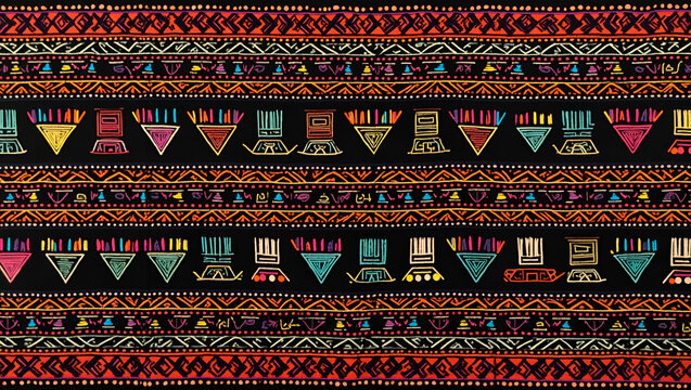 Title: India Stitch Kasuti Embroidery Fabric Pattern

