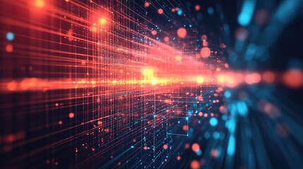 Futuristic Digital Background for AI, Data Transfer, Encryption, Tech Processes & Science Applications