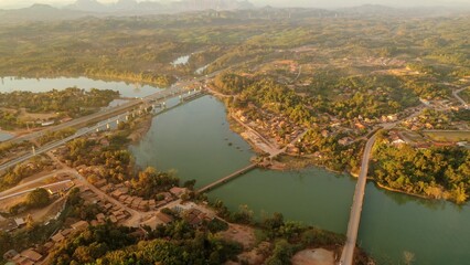 Hin Herb Vientiane Province laos, drone view