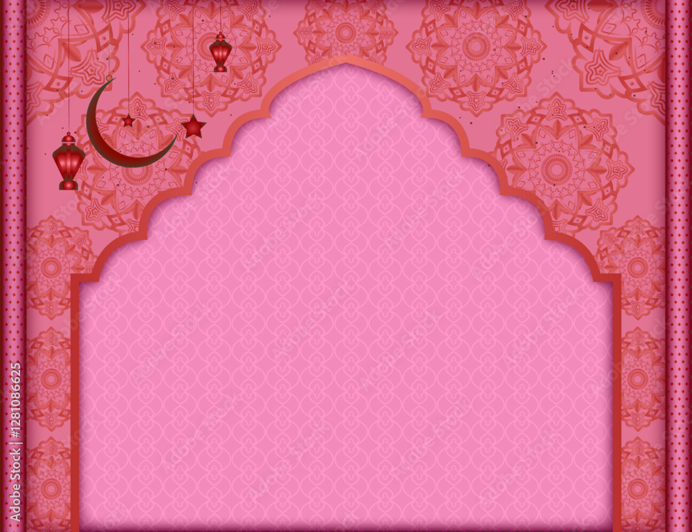 Poster floral texture islamic banner background | abstract vector background with multi pattern object, moo