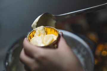 Chocolate Vanilla Cupcake Dessert Baking Process, Meditation, Healthy Organic Low Sugar Eating,...
