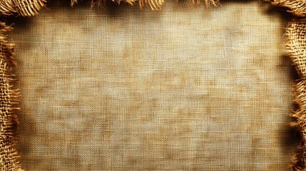 Rustic linen texture border with a warm background for creative projects