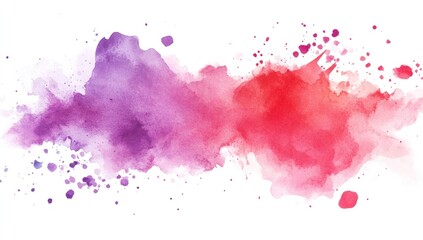 Obraz premium Abstract watercolor wash in purple and red hues.