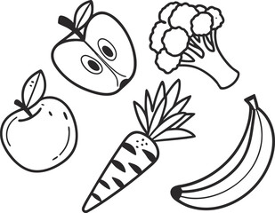 Simple Set of Fruits Related Vector Line Icons. Contains such Icons as Strawberry, Orange, Watermelon and more. Editable Stroke. 48x48 Pixel Perfect