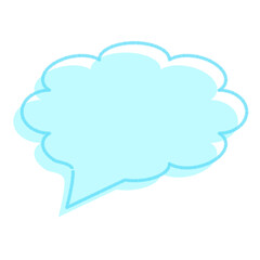 モコモコふきだし　水色