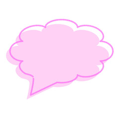 モコモコふきだし　ピンク