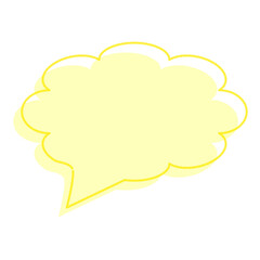 モコモコふきだし　黄色