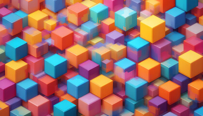 Obraz premium colorful abstract background featuring intricate cubes