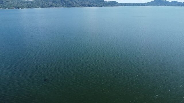 Drone footage from Tondano Lake in Tondano, Indonesia
