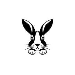A graphic design of a happy rabbit peeking from the side.
>Keywords
Rabbit, Rabbit, Bunny, illustration, cute, black background, Minimalist, Cartoon, Geometric, graphic design, black and white, simple