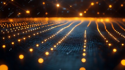 Fototapeta premium Abstract digital network, glowing lights