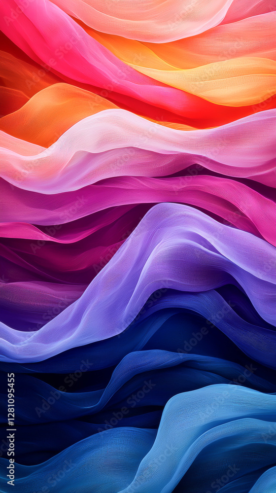 Poster vibrant flowing waves of color creating a stunning abstract visual experience.
