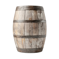 Fototapeta premium Rustic Wooden Barrel with Natural Texture and Weathered Finish for Vintage Decor and Crafting Projects