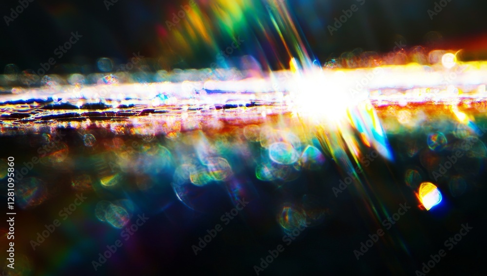 Poster generative ai prism light leak texture for photo overlay and lens flare effect in abstract bokeh bac