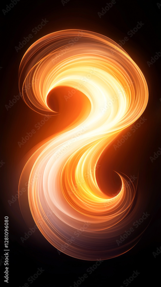 Aufkleber vibrant swirl of light creating an abstract flame-like number two.