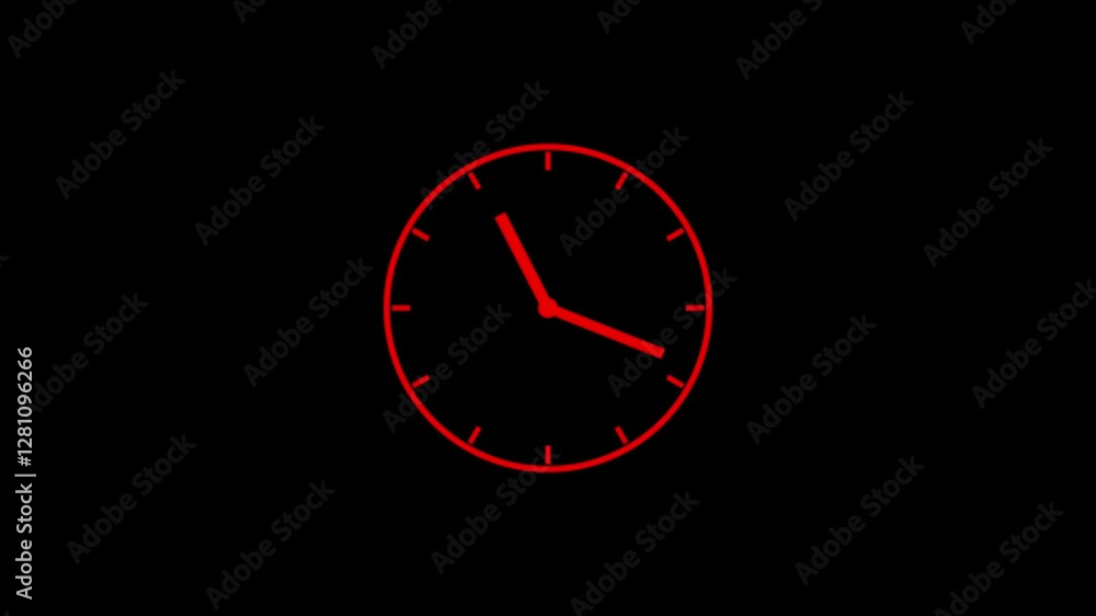 Poster abstract new analog clock icon animation.clock icon, alarm border icon, first spend , alarm clock. a