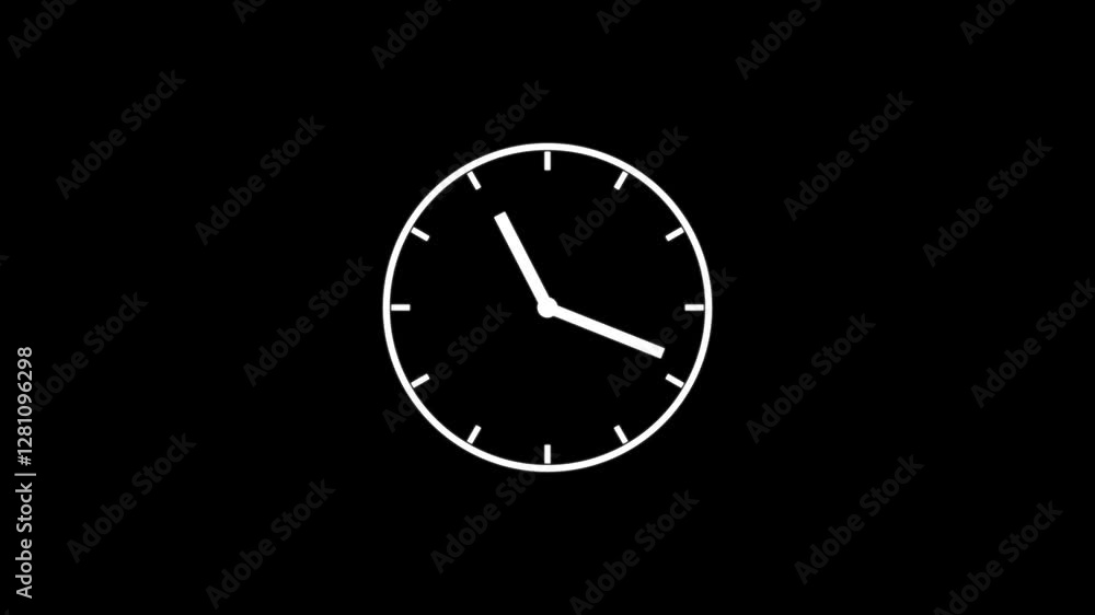 Poster abstract new analog clock icon animation.clock icon, alarm border icon, first spend , alarm clock. a