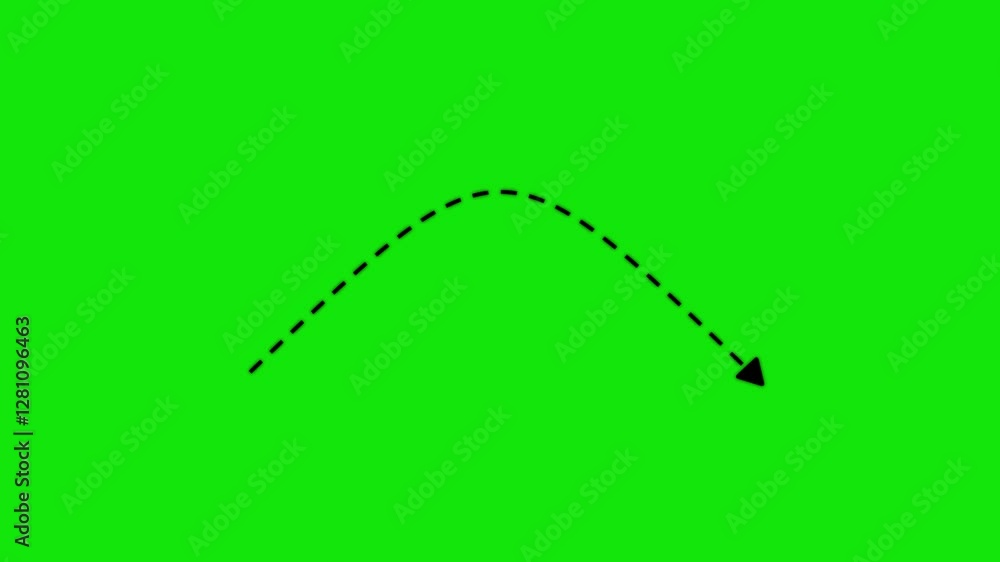 Poster hand drawn scribble element animation showing an orange arrow curving upwards. business growth arrow