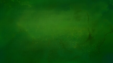 Panoramic background, artistic backdrop with copy space, hand drawn watercolor wallpaper. Deep green natural organic wall with grunge texture. Abstract Vintage design for nature and forest