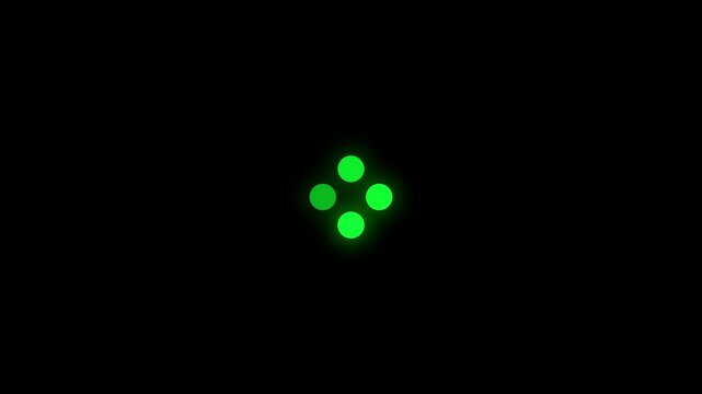 transparent gif loading colorful circle dots. Loading bar with circle loading animation on a black background. 4k resolution video.