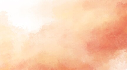 Watercolor artistic warm summer background for studio portrait, hand drawn retro backdrop. Light orange wall with noisy large texture gradient, Abstract Vintage empty design with copyspace for text