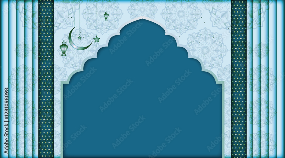 Aufkleber floral texture islamic banner background | abstract vector background with multi pattern object, moo
