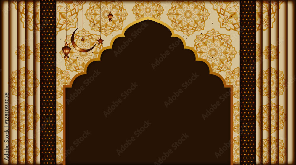 Aufkleber floral texture islamic banner background | abstract vector background with multi pattern object, moo