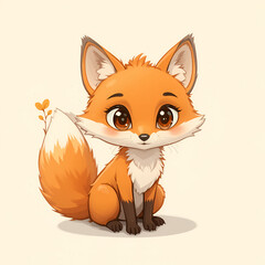 Obraz premium Cartoon illustration of a fox 