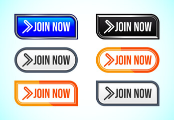 Join now button design illustration, Join now icon suitable for mobile app, and website UI design