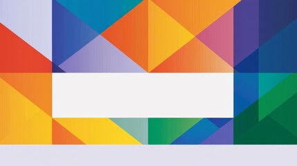 A contemporary social media post template featuring geometric shapes and vibrant colors, including a carousel and bold elements