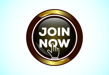 Join now button design illustration, Join now icon suitable for mobile app, and website UI design