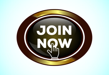 Join now button design illustration, Join now icon suitable for mobile app, and website UI design