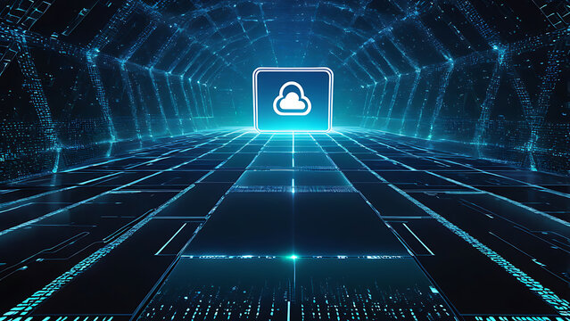 cloud technology with binary code background