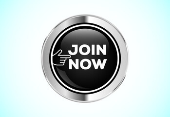 Join now button design illustration, Join now icon suitable for mobile app, and website UI design