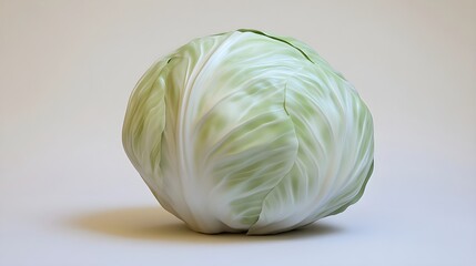 Obraz premium Isolated Head of Cabbage on White Background in Photorealistic Style