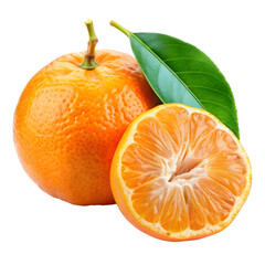 Clementine fruit isolated on transparent background 